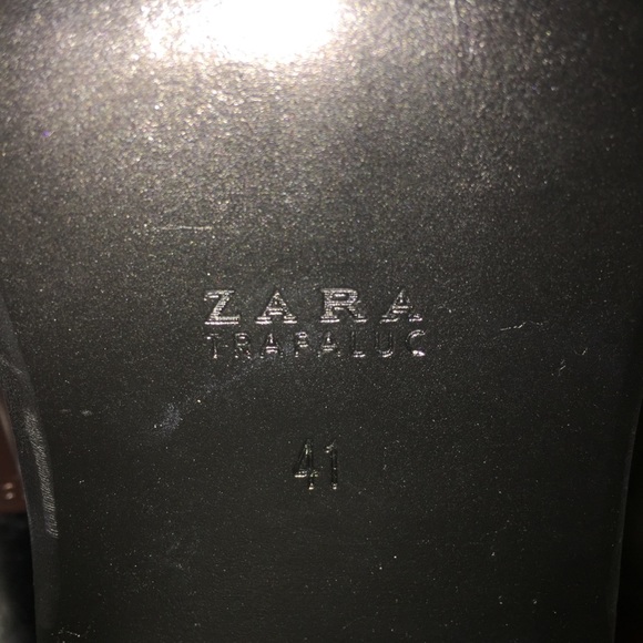 Zara Brown & Black Booties, Gold Zippers, Size 41, Almond Toe - Picture 11 of 16